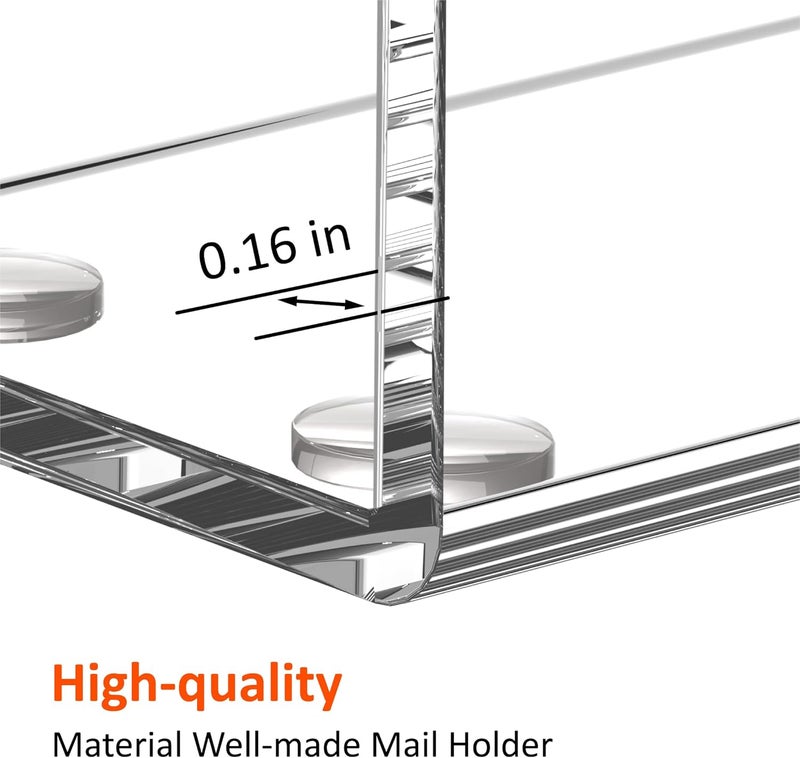FUCDTEFC Desk Mail Organizer, 3 Section Clear Acrylic File Holder Letter Organizer, Vertical Lightweight Modern Envelope Holder Desk Accessories & Workspace Organizers for Office, Home, School - Image 3